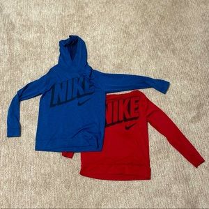 Two Nike thin sweatshirts in a Boys size Medium (can sell individually too)!!